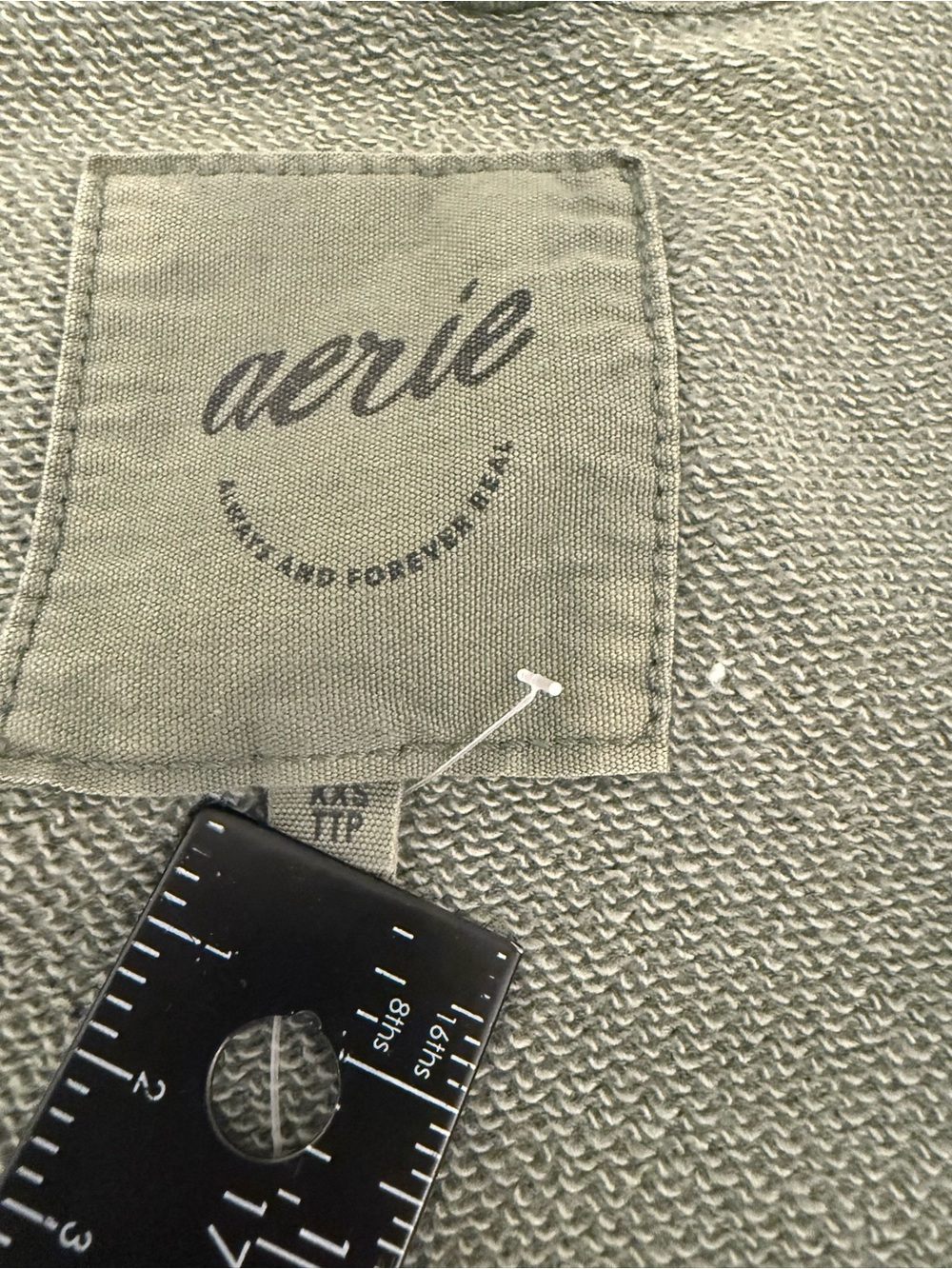 aerie Women’s Fleece Cardigan in Olive Fun. Size XXS, NWT - Picture 5 of 10